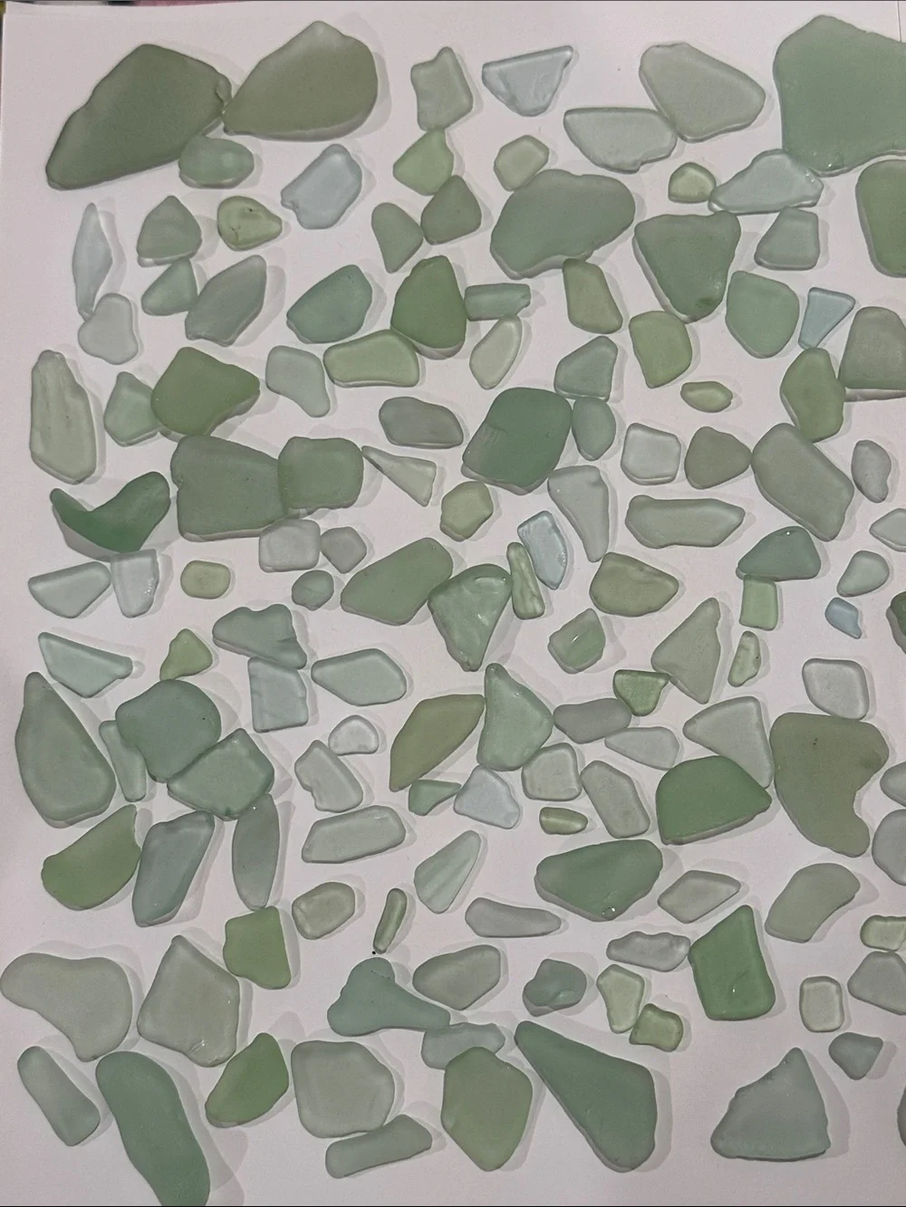 Jar of seafoam colored seaglass for beach, ocean decor from Southern California